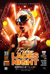 Ladies Night Club Party Poster Video Affiche template