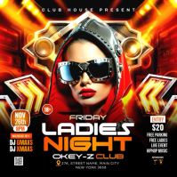 Ladies Night Club Party Square Video Kwadrat (1:1) template