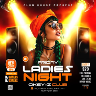 Ladies Night Club Party Square Video Cuadrado (1:1) template