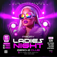Ladies Night Club Party Square Video Vierkant (1:1) template