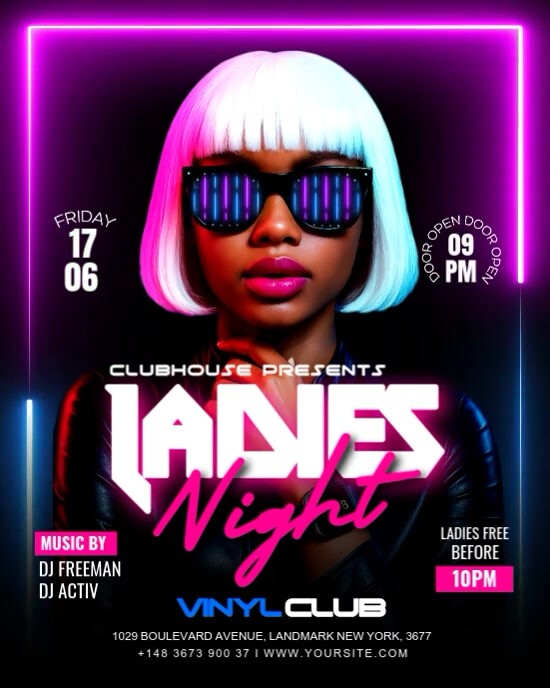 Ladies night club party template Instagram Portrait