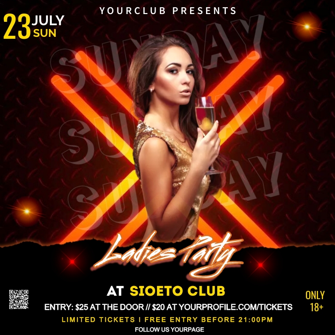 LADIES NIGHT Instagram Post template