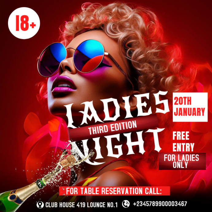 Plantilla de Ladies night invitation | PosterMyWall