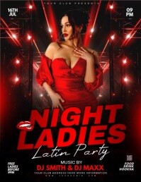Ladies night Latin party Flyer (US Letter) template