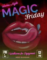 ladies night logo, Halloween party Flyer (US Letter) template