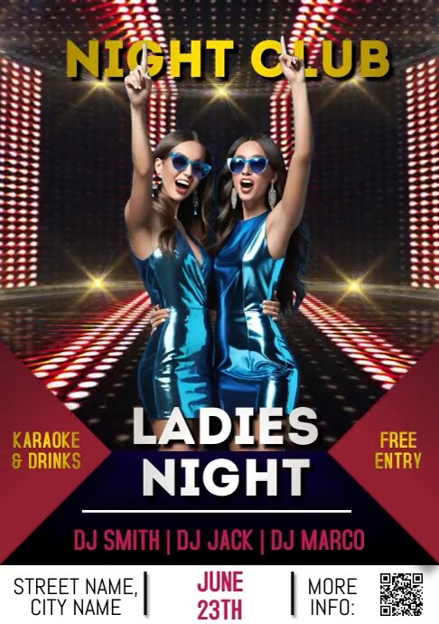 Ladies Night Night Club Party Ad Template Des A3