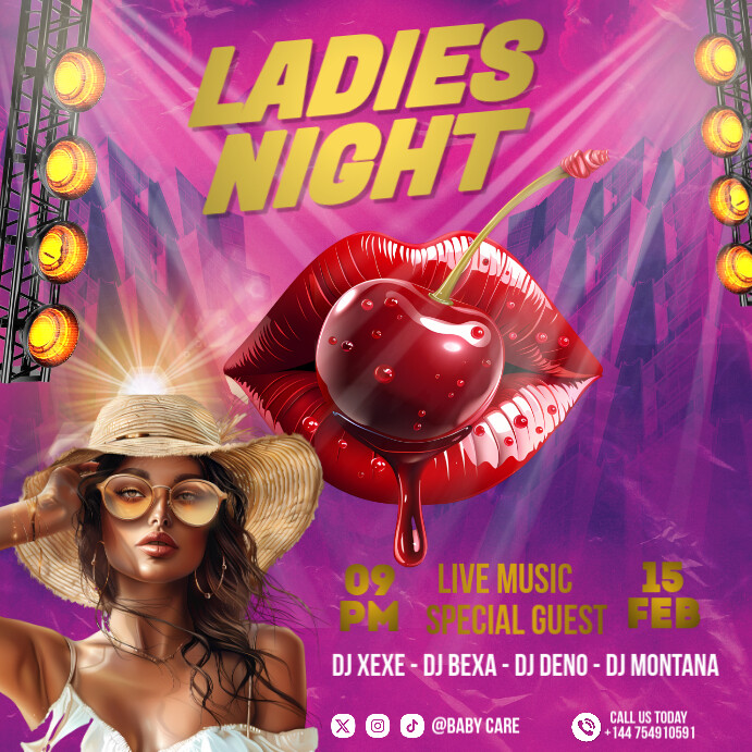 ladies night out Post Instagram template