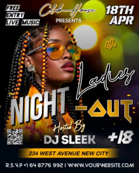 Черный Ladies Night Out Event Instagram Portrait Template