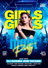 ladies night out party flyer A6 template