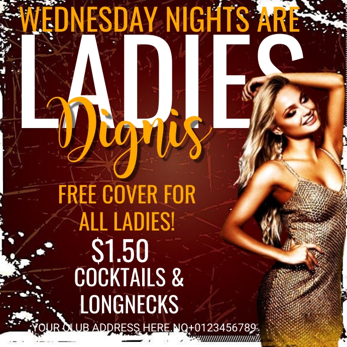 LADIES night party Instagram Post template