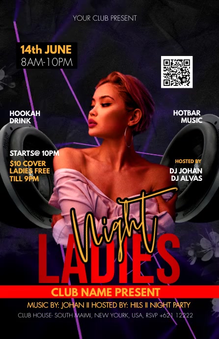 ladies night party 半版 template
