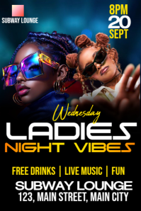 ladies night party Poster template