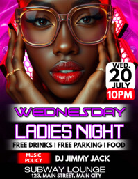 ladies night party Volantino (US Letter) template