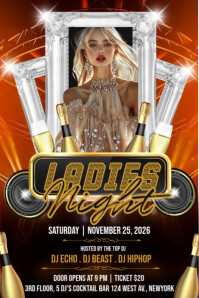 ladies night party Poster template