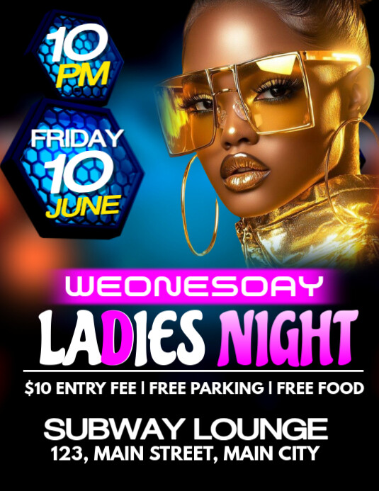 ladies night party Flyer (US Letter) template