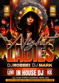LADIES NIGHT PARTY A6 template