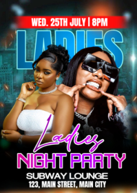 ladies night party A6 template