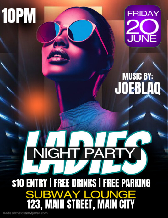 ladies night party Folheto (US Letter) template