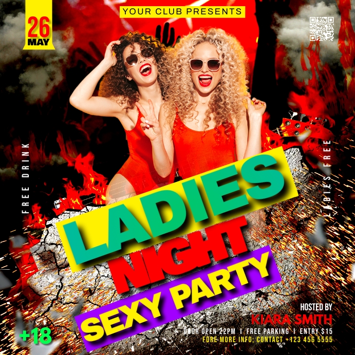 LADIES NIGHT PARTY Instagram Plasing template