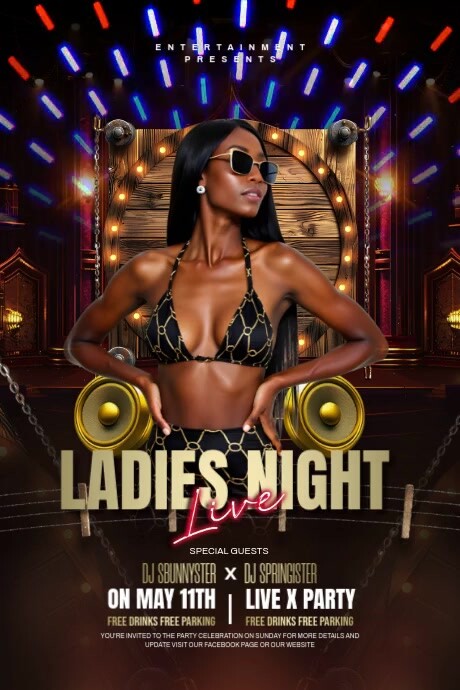 Ladies night party Cartaz template