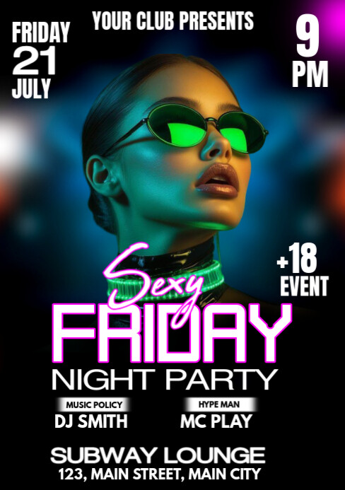 ladies night party A5 template