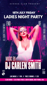ladies Night Party Flyer Design Instagram Story template