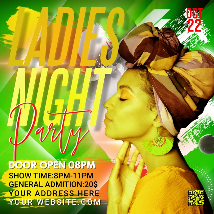 Ladies night party flyer Isikwele (1:1) template
