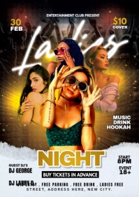 Ladies Night party flyer A3 template