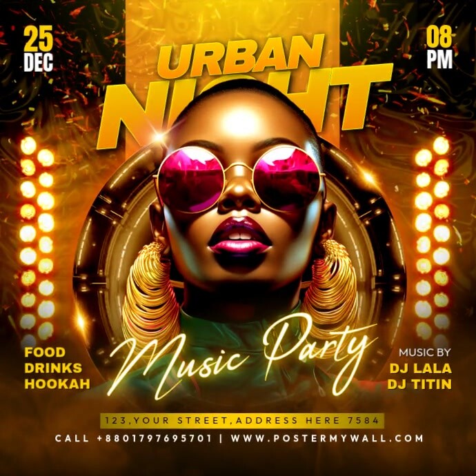 Ladies Night Party Flyer Instagram na Post template