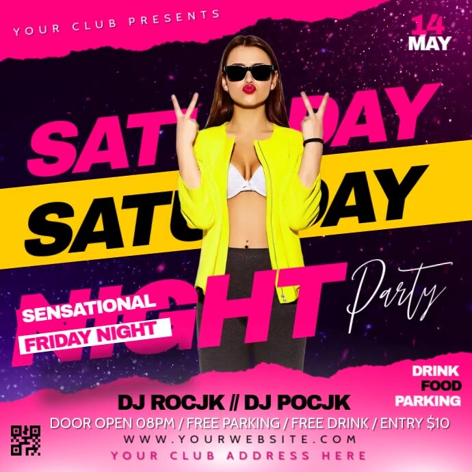 ladies night party graphics, Instagram 帖子 template