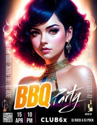 ladies night party graphics, Flyer (format US Letter) template