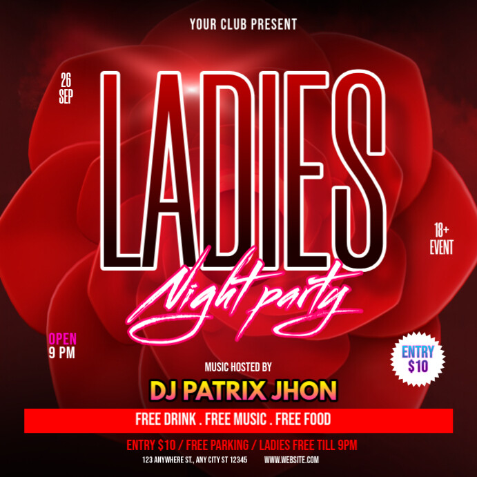 Ladies night party post Template | PosterMyWall