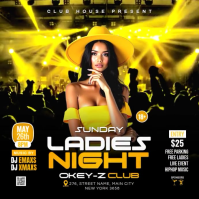 ladies night party Square Video Quadrato (1:1) template