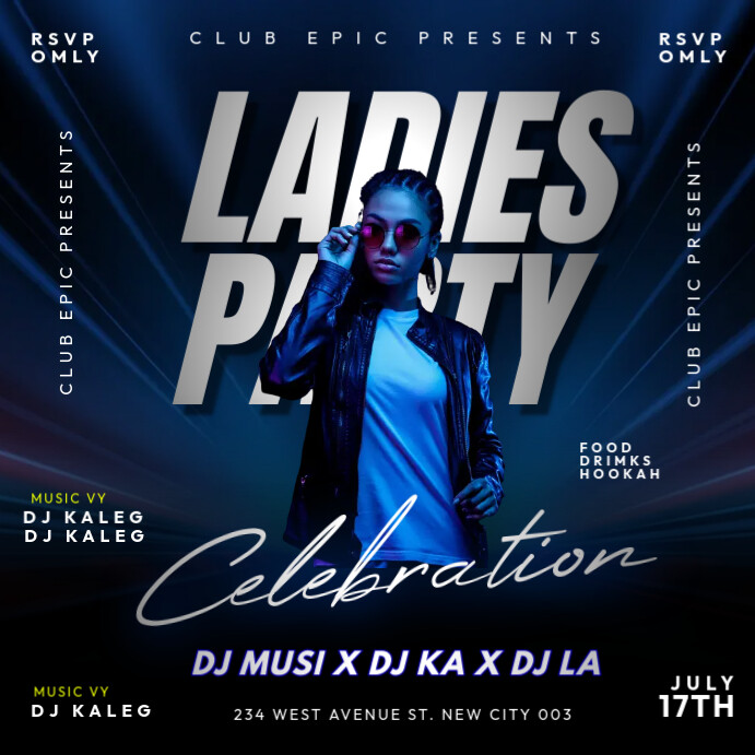 LADIES PARTY โพสต์บน Instagram template