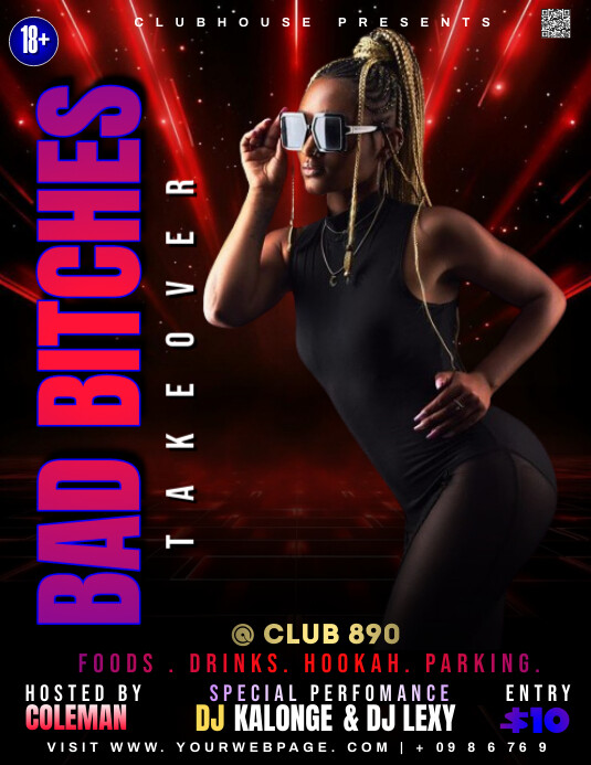 ladies party flyers, bad bitches party template