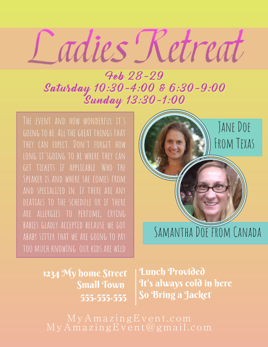 Ladies Retreat Template PosterMyWall