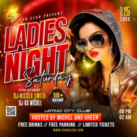 Ladies Saturday Night Party Flyer Kwadrat (1:1) template