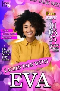 Ladies Talk With EVA 2025 Poster template