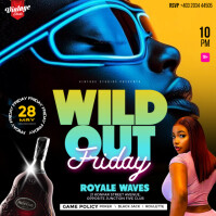 Ladies Wild Out Night Party Flyer for Social Media Instagram Post template