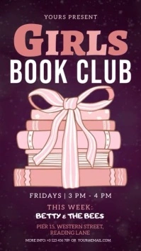 ladies women's GIRL book club design template Instagram Story