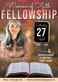 Ladies Women Bible Study fellowship service A5 template