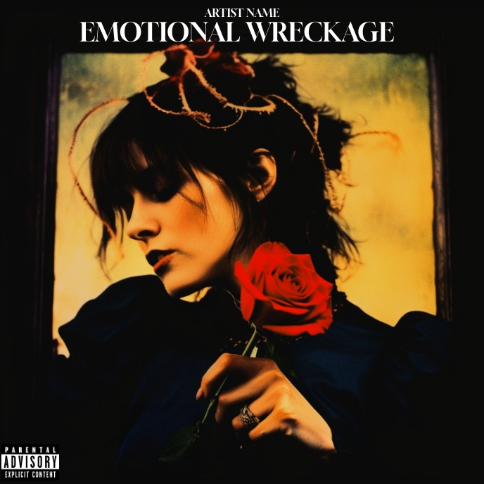lady with a rose album cover design Template | PosterMyWall