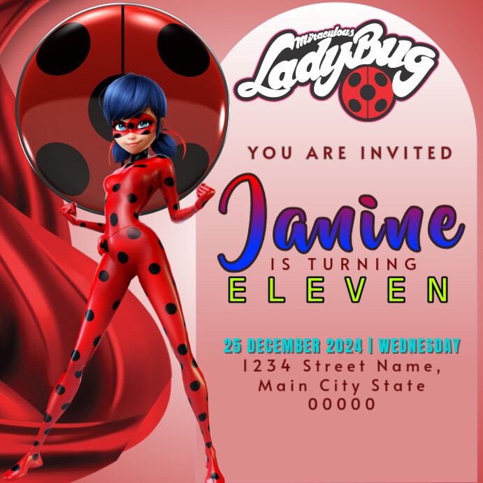 Ladybug Birthday Instagram Post template