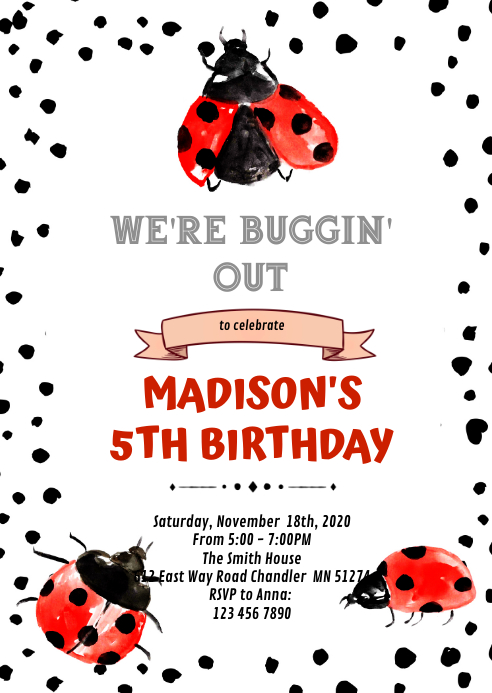 Modele Invitation A Theme Anniversaire Coccinelle Postermywall Modele Invitation A Theme Anniversaire Coccinelle Postermywall