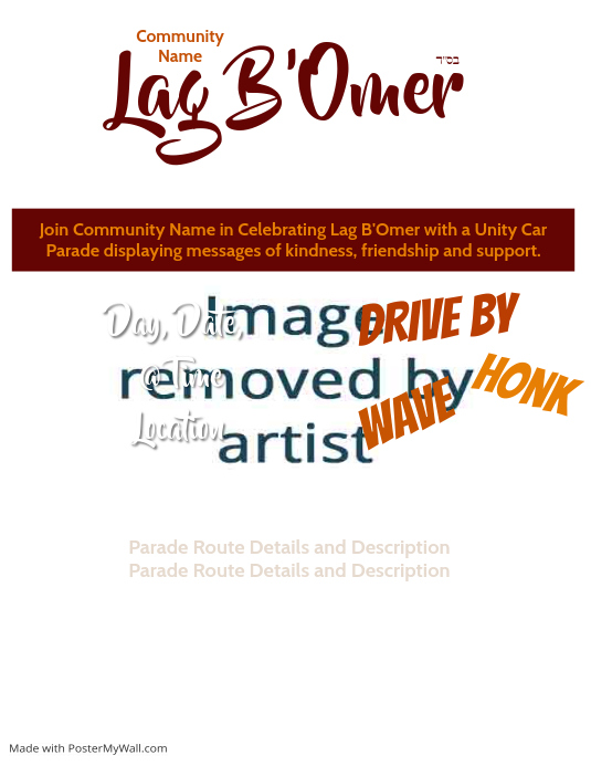 Copy of Lag B'Omer Unity Car Parade | PosterMyWall
