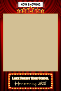 Lake Forest High School Broadway Theme Homecoming Dance 4x6 Photo Frame Template Banner 4' × 6'