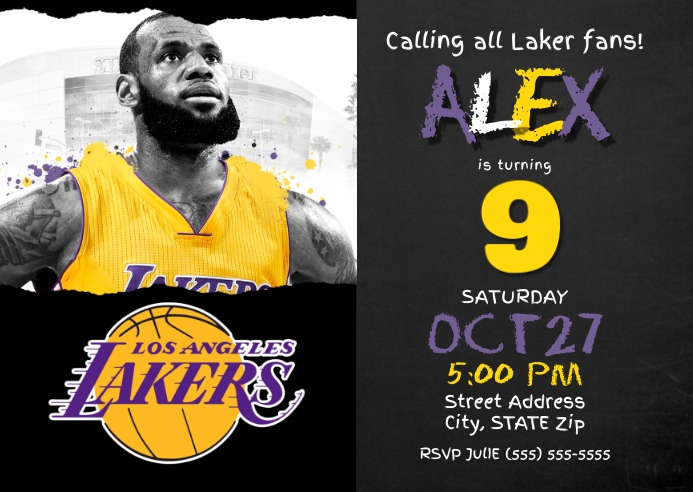 Modele Invitation Anniversaire De Lakers Postermywall Modele Invitation Anniversaire De Lakers Postermywall