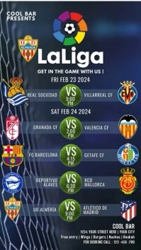 LALIGA 2023 SCHEDULE, SPAIN football video, Instagram Story template