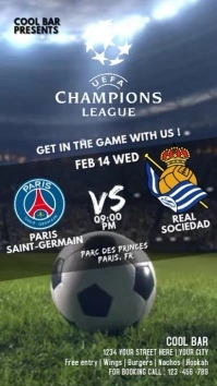 CHAMPIONS LEAGUE, PARIS VS REAL SOCIEDAD Historia de Instagram template