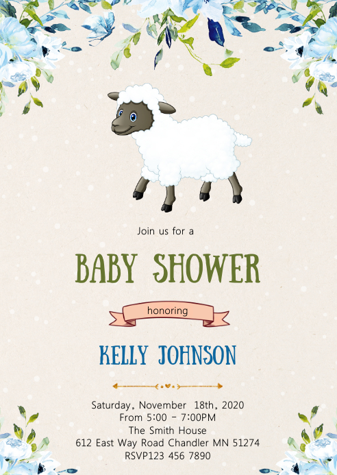 Lamb Baby Shower Invitation Template Postermywall Lamb Baby Shower Invitation Template Postermywall